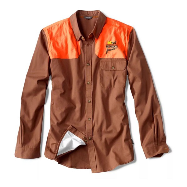 ORVIS Men's  Pheasants Forever Midweight Shooting Long Sleeve Button Up Shirt