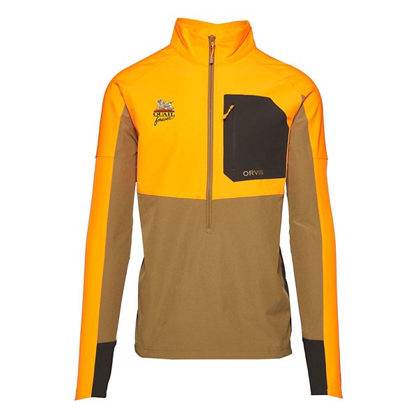 ORVIS Men's  Quail Forever Pro LT Softshell 1/2 Zip Pullover
