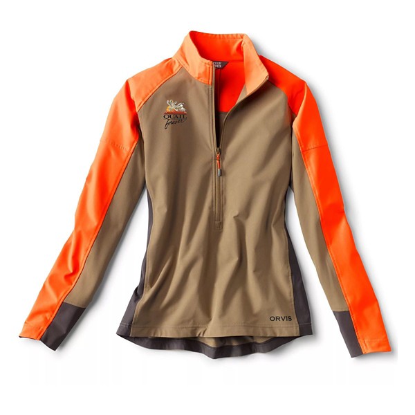 ORVIS Women's  Quail Forever Pro LT Softshell Hunting 1/2 Zip Pullover