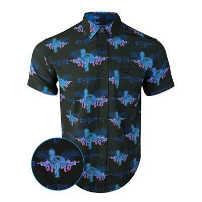 Men's Retro Rifle Flamingo Button Up Shirt