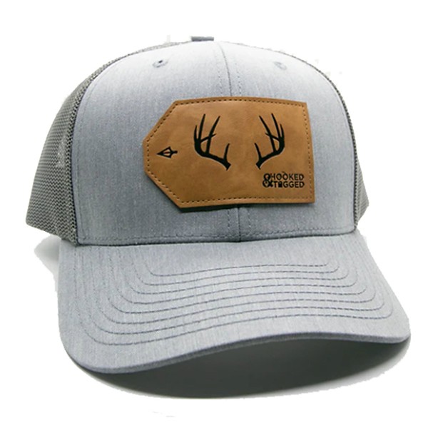 HOOKED AND TAGGED Men's  Buck Antler Patch Hunting Adjustable Hat