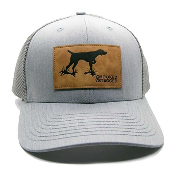 HOOKED AND TAGGED Men's  Pointer Dog Patch Hunting Adjustable Hat