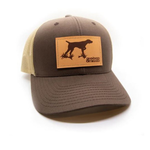 Men's Hooked And Tagged Pointer Dog Patch Adjustable Hat - Hooked And Tagged