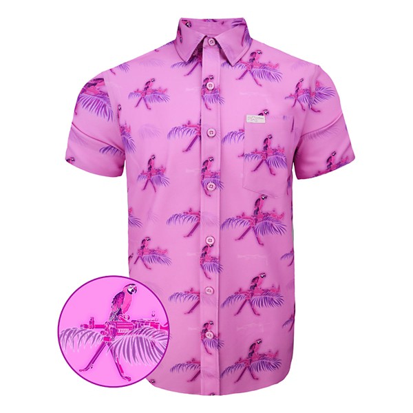 Men's Retro Rifle Macaws Button Up Shirt - Retro Rifle