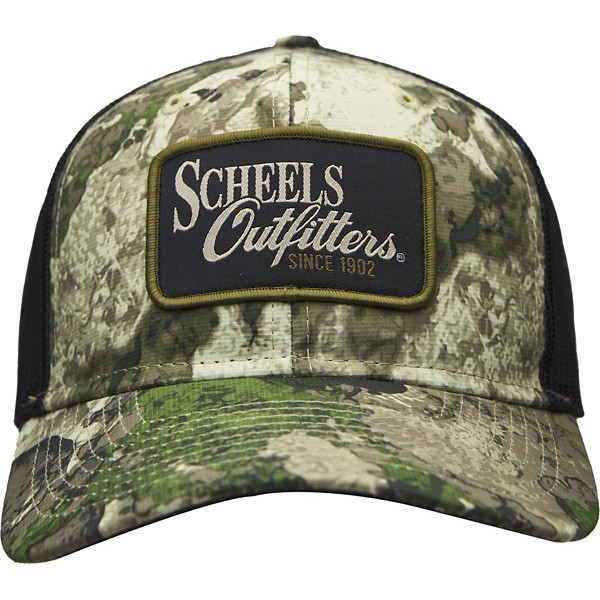 SCHEELS OUTFITTERS Men's  Camo Riverside Trucker Adjustable Hat
