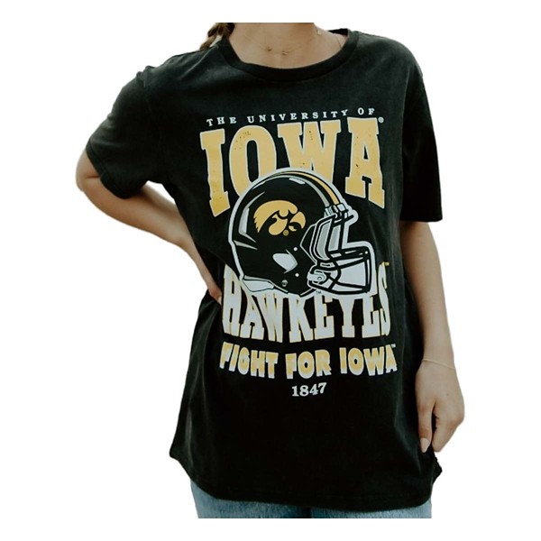 Iowa Hawkeyes Gameday Social Murray Helmet T Shirt Large Black