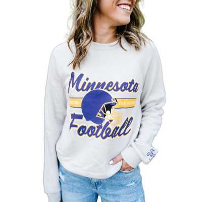 Women's Minnesota Vikings Fan Girl Defend The North Crewneck XLarge Dust