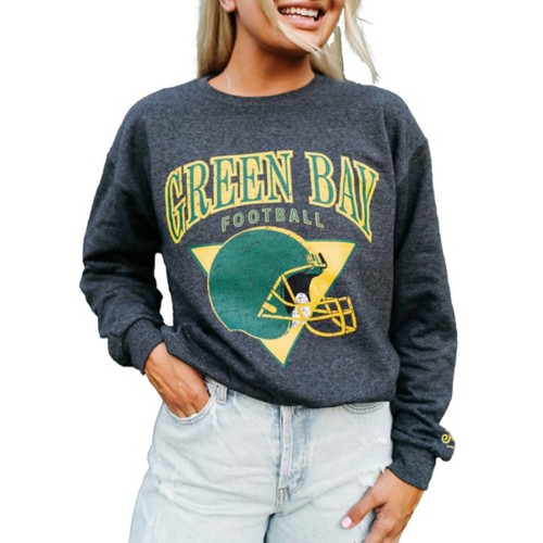 Women's Green Bay Packers Fan Girl Green Bay Football Vintage Crewneck 2XLarge Green