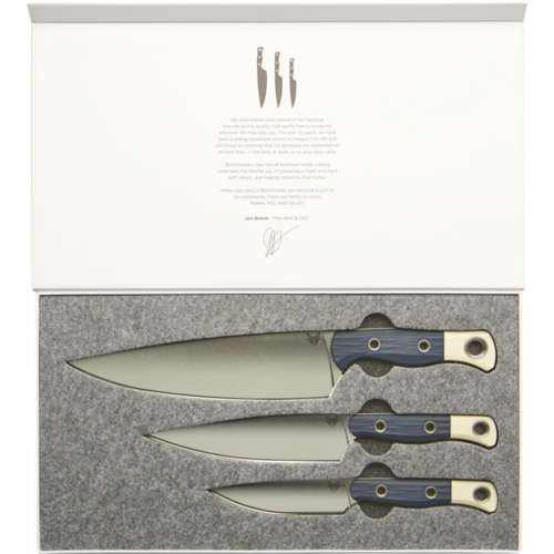 Benchmade Knife Company 3 Piece Blue / White Knife Set Kitchen Knife
