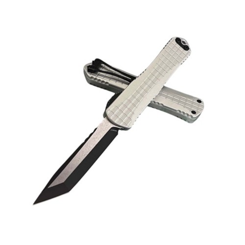 Heretic Knives H027F-14A-BLZ Manticore E Blizzard Tanto OTF Automatic Knife