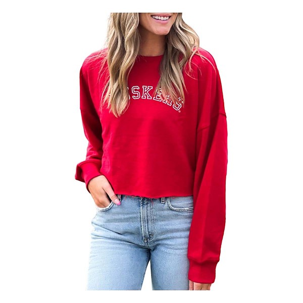 Gameday Social Women's Nebraska Cornhuskers Velvet Long Sleeve Crop Top product image