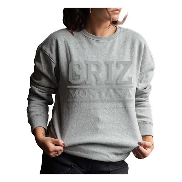 Gameday Social Women's Montana Grizzlies Embossed Lines Crewneck Sweatshirt product image