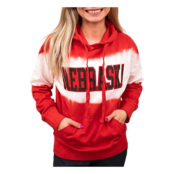 Ash and Ash Co Women's Nebraska Cornhuskers Block Letter Watercolor Hoodie product image
