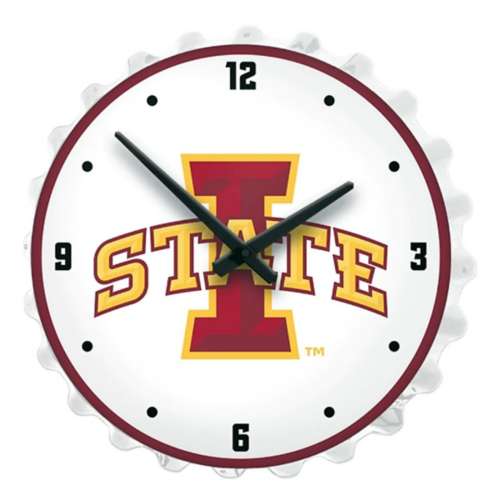 The Fan-Brand Iowa State Cyclones Bottle DECIDES cap Lighted Wall Clock