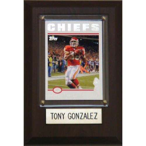 C and I Collectables Kansas City Chiefs Tony Gonzalez 4"x6" Plaque
