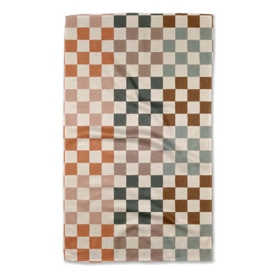 GEOMETRY Autumn Checkers Tea Towel
