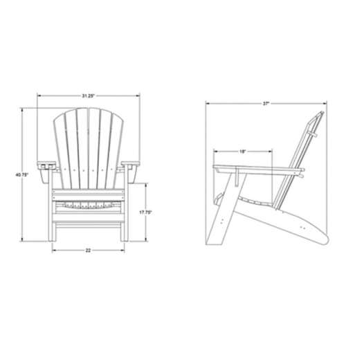 SoPoly St Simons Curved Back Adirondack Chair
