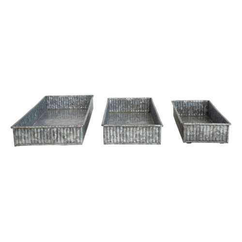 Creative Co-Op Decorative Galvanized Metal Trays