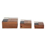 Sagebrook Home Resin Mid-Century Boxes - Thumbnail 3 of 8