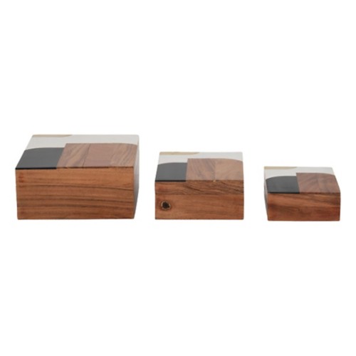 Sagebrook Home Resin Mid-Century Boxes - Primary Image