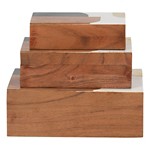 Sagebrook Home Resin Mid-Century Boxes - Thumbnail 7 of 8