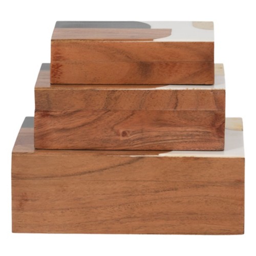 Sagebrook Home Resin Mid-Century Boxes - Primary Image