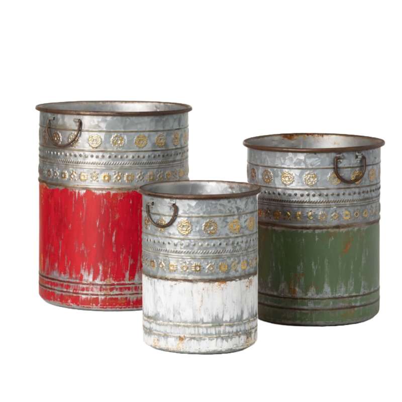 Sullivans Rustic Holiday Decor Pail