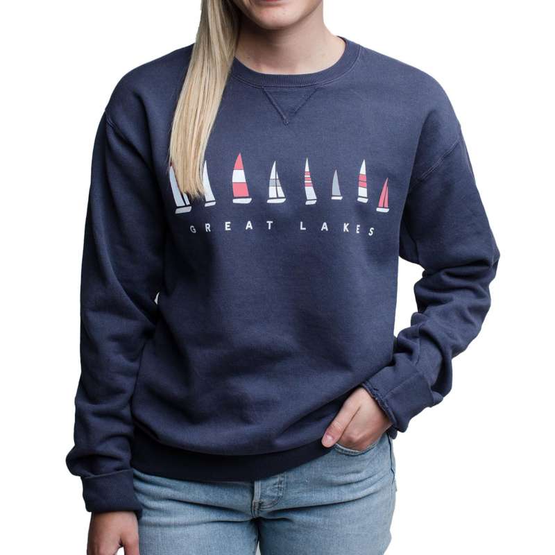 NEW YORK GIANTS YARD LINE LONG SLEEVE FLEECE CREWNECK SWEATSHIRT WITH  RIBBED KNIT COLLAR, WRIST, AND WAISTBAND