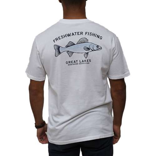 Adult Great Lakes Freshwater Fishing Short Sleeve T-Shirt
