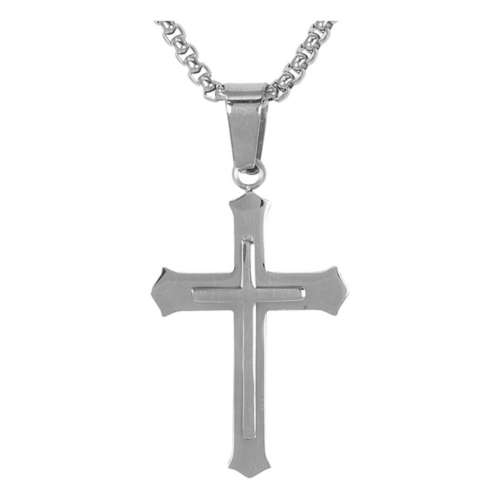 Men's New York Jewelry Stainless Steel Mini Cross Necklace