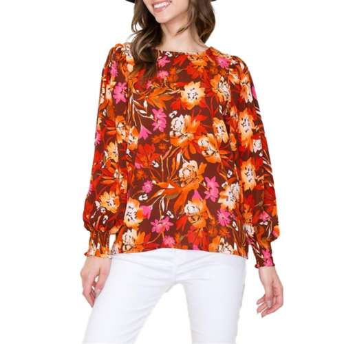 Women's Staccato Floral Long Sleeve Blouse