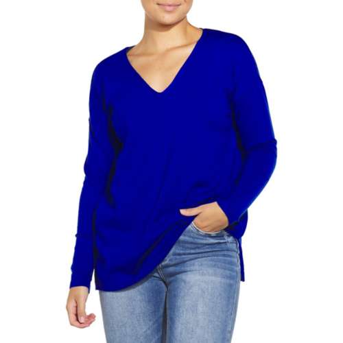 Women's Staccato Center Seam V-Neck Pullover Sweater