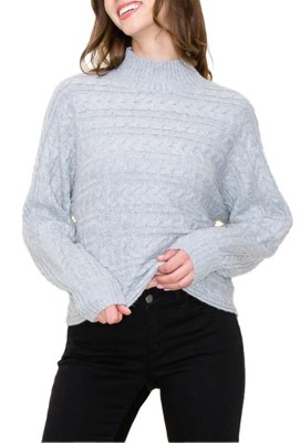 Women's Staccato Cable Knit Mock Neck Pullover Sweater