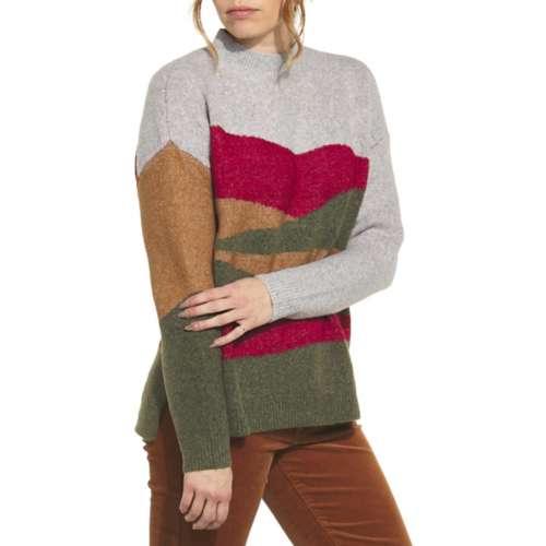 Women's Staccato Colorblock Mock Neck Pullover Sweater
