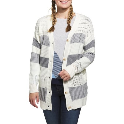 Women's Staccato Stripe With Button Cardigan