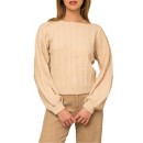 Women's Gilli Ribbed Pointelle Bubble Sweater Pullover Sweater