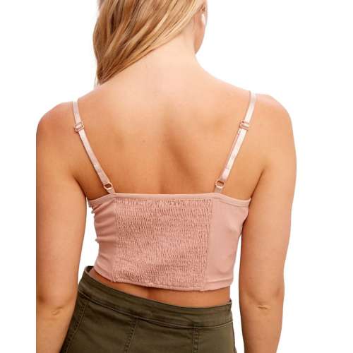 Women's Listicle Lacey Crop Woven Tank Top
