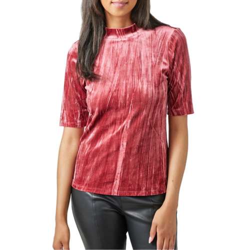 Women's Mystree Velvet Mock Neck Shirt | Slocog Sneakers Sale