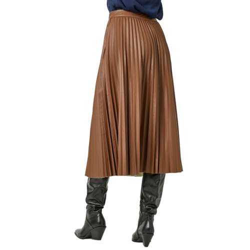 Women's Mystree Leather Pleated Skirt