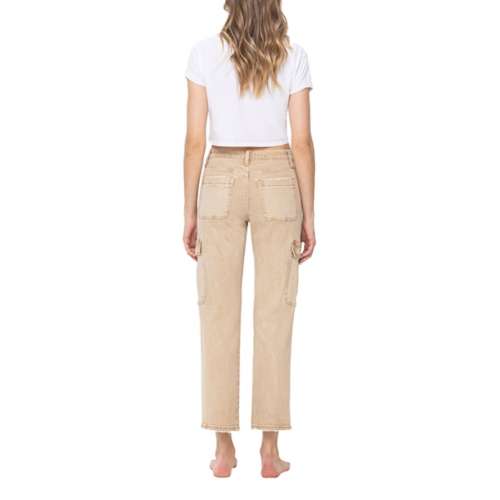Women's Vervet Jeans Solid Cargo Relaxed Fit Straight Jeans