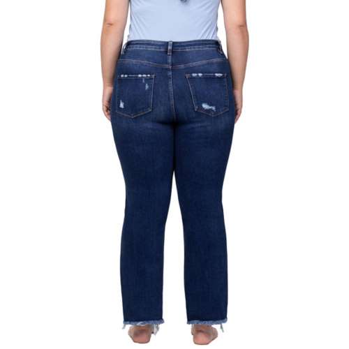 Women's Vervet jeans neutri Plus Size Fray Hem Slim Fit Straight Jeans