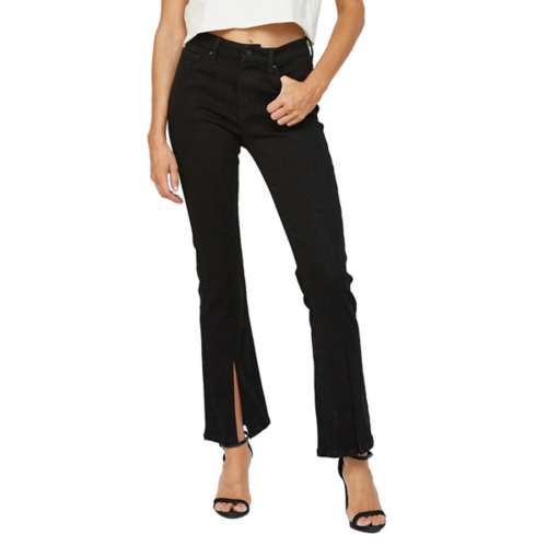 Women's Mica Denim Front Slit Slim Fit Bootcut Jeans