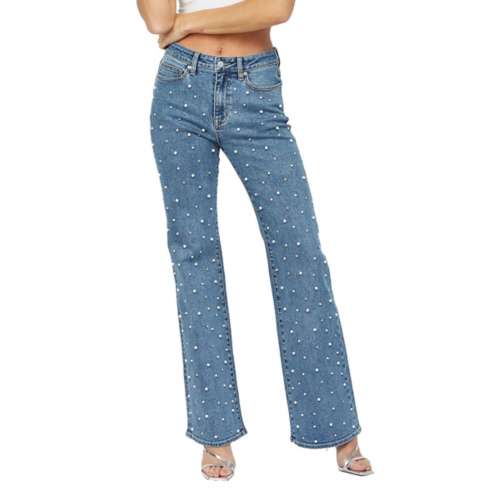 Women's Mica Denim Pearl Relaxed Fit Wide Leg Jeans
