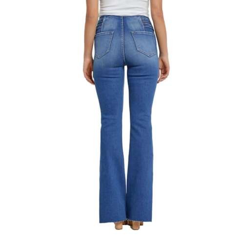 Women's Mica Denim Criss-Cross Slim Fit Flare Jeans
