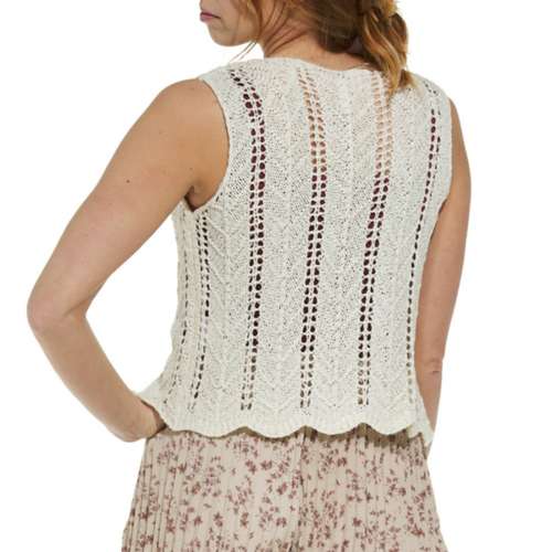 Women's Wishlist Crochet sweater Print Vest