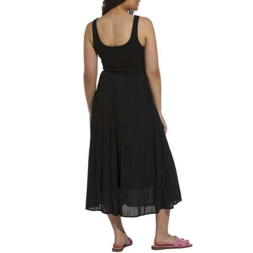 Women's Hem & Thread Pleated Midi Dress