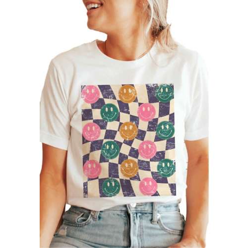 Women's Blume & Co Smiley Checker T-Shirt