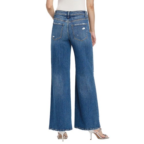 Women's Flying Monkey Destructed Wide Leg Jeans