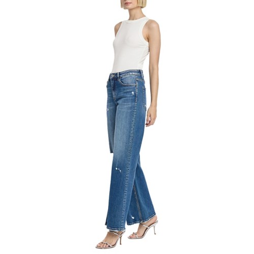 Women's Flying Monkey Destructed Wide Leg Jeans