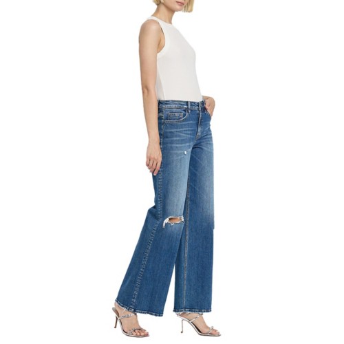 Women's Flying Monkey Destructed Wide Leg Jeans